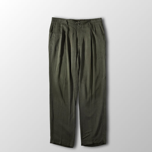Tommy Bahama Olive Silk Wool Pleated Trousers Size 36
