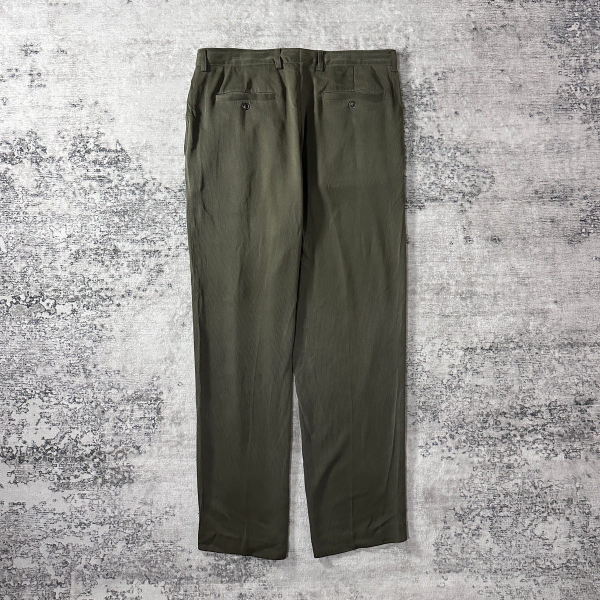 Tommy Bahama Olive Silk Wool Pleated Trousers Size 36
