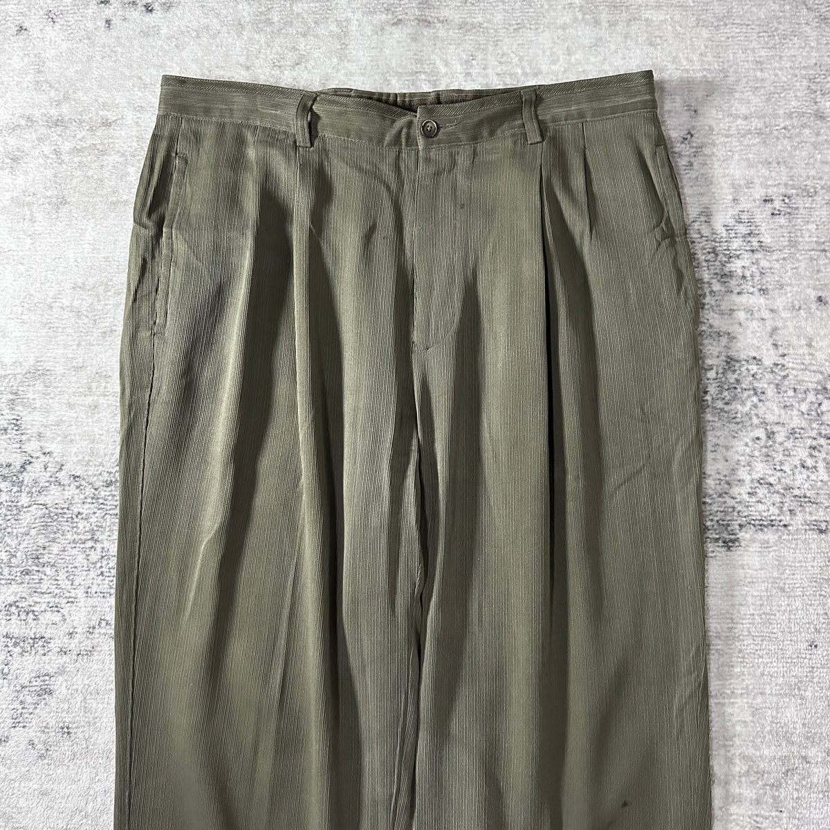 Tommy Bahama Olive Silk Wool Pleated Trousers Size 36