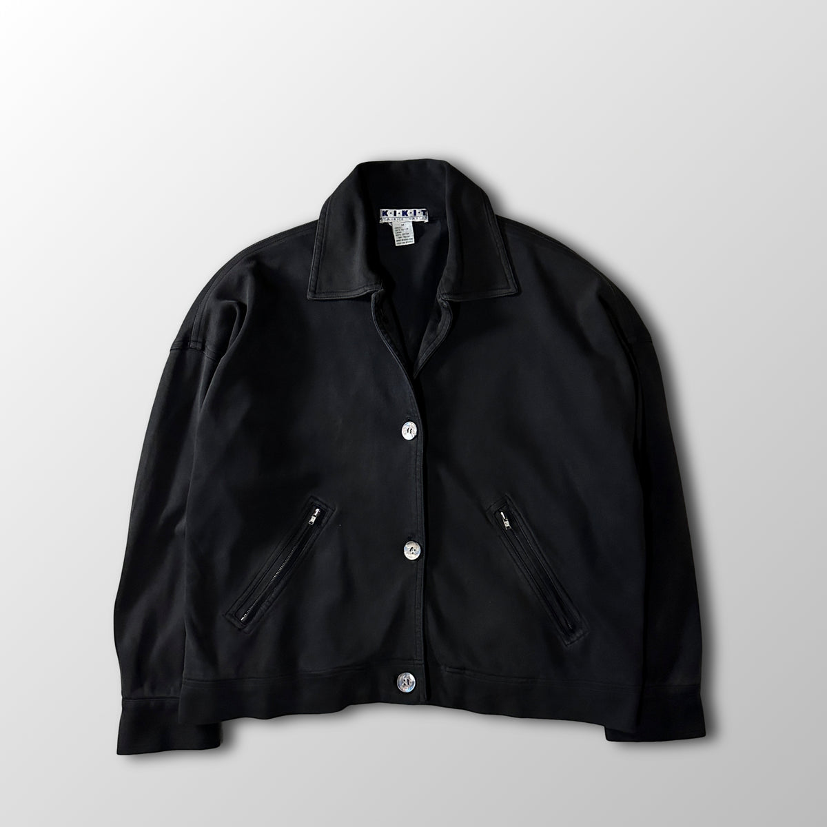 KIKIT by Maurice Sasson Black 100% Cotton Blouson Size M