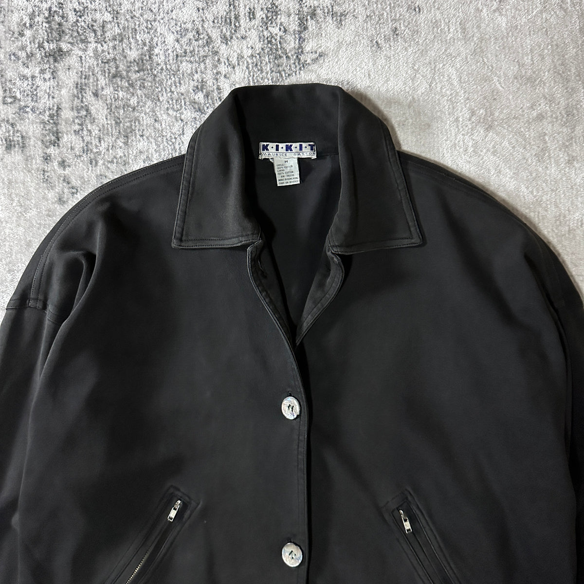 KIKIT by Maurice Sasson Black 100% Cotton Blouson Size M