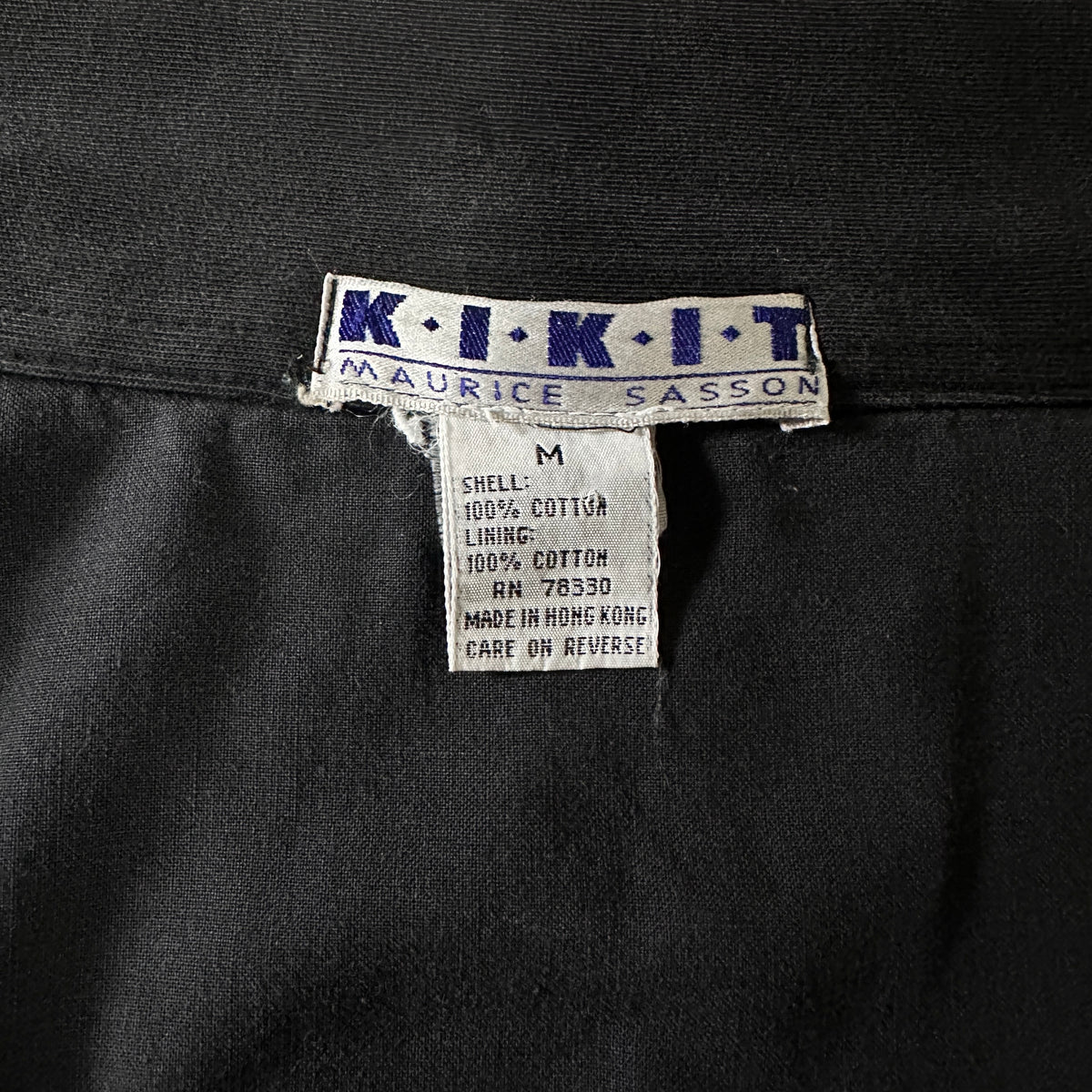 KIKIT by Maurice Sasson Black 100% Cotton Blouson Size M