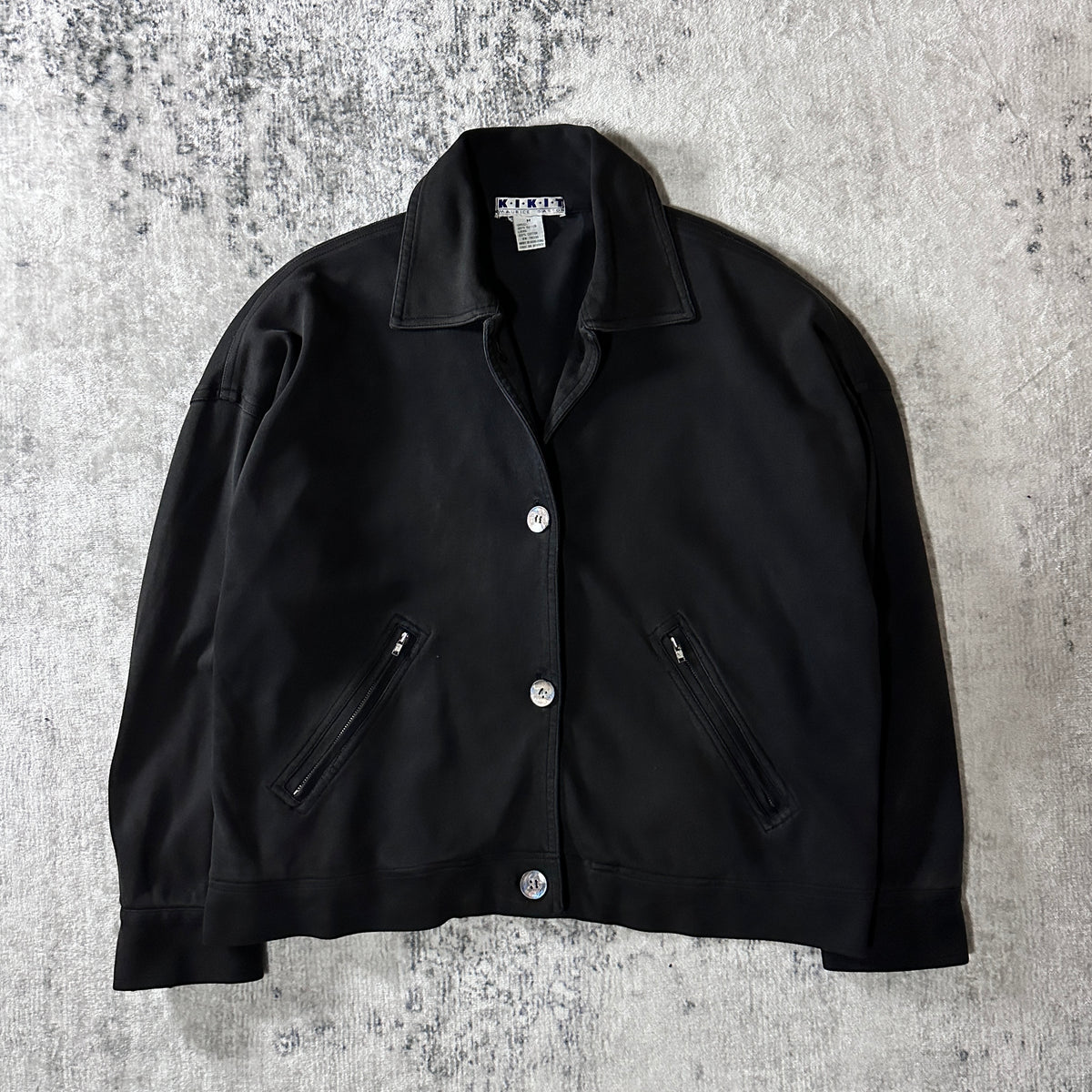 KIKIT by Maurice Sasson Black 100% Cotton Blouson Size M
