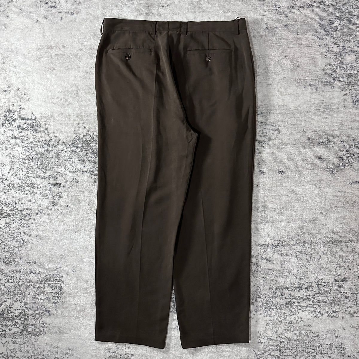 Tommy Bahama Dark Brown 100% Silk Pleated Trousers Size 38x30