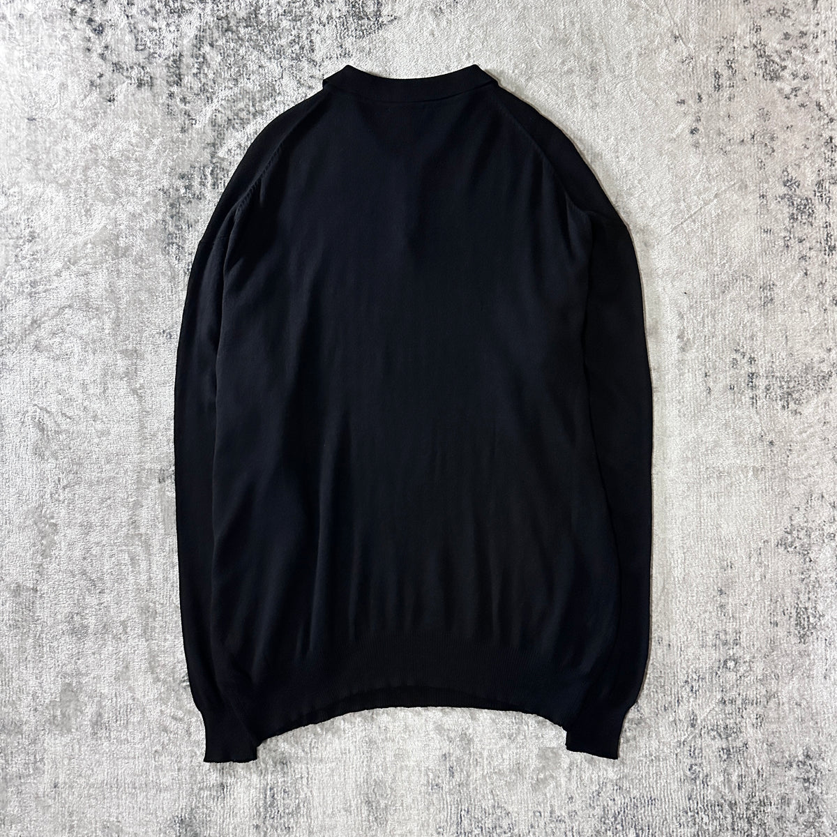 Kevoman Black Silk Cashmere Knit Polo Size XL