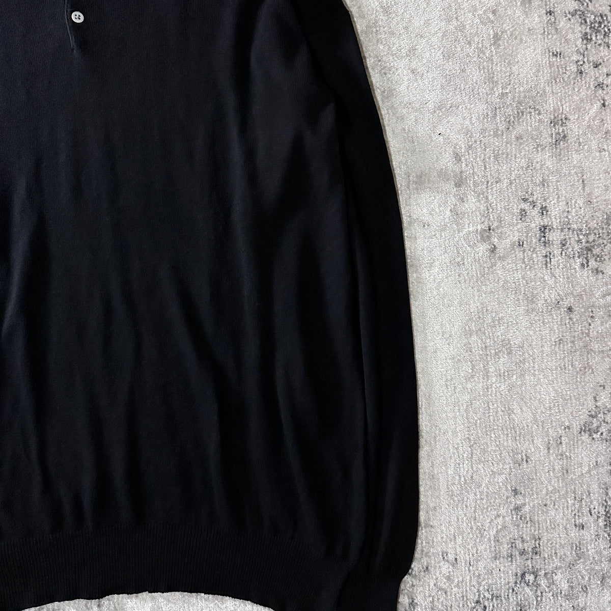 Kevoman Black Silk Cashmere Knit Polo Size XL