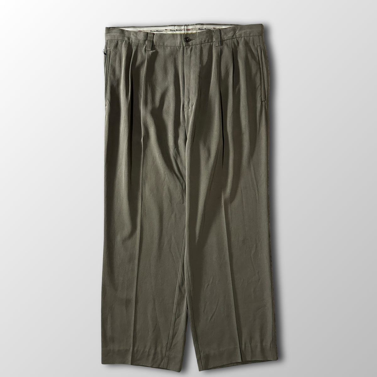 Tommy Bahama Sage 100% Silk Pleated Trousers Size 38x32
