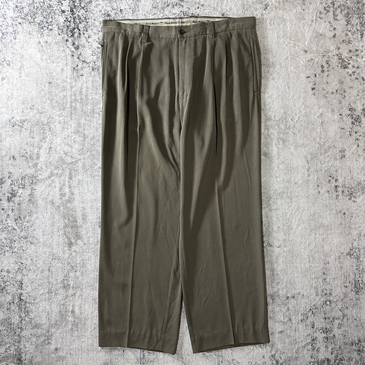 Tommy Bahama Sage 100% Silk Pleated Trousers Size 38x32