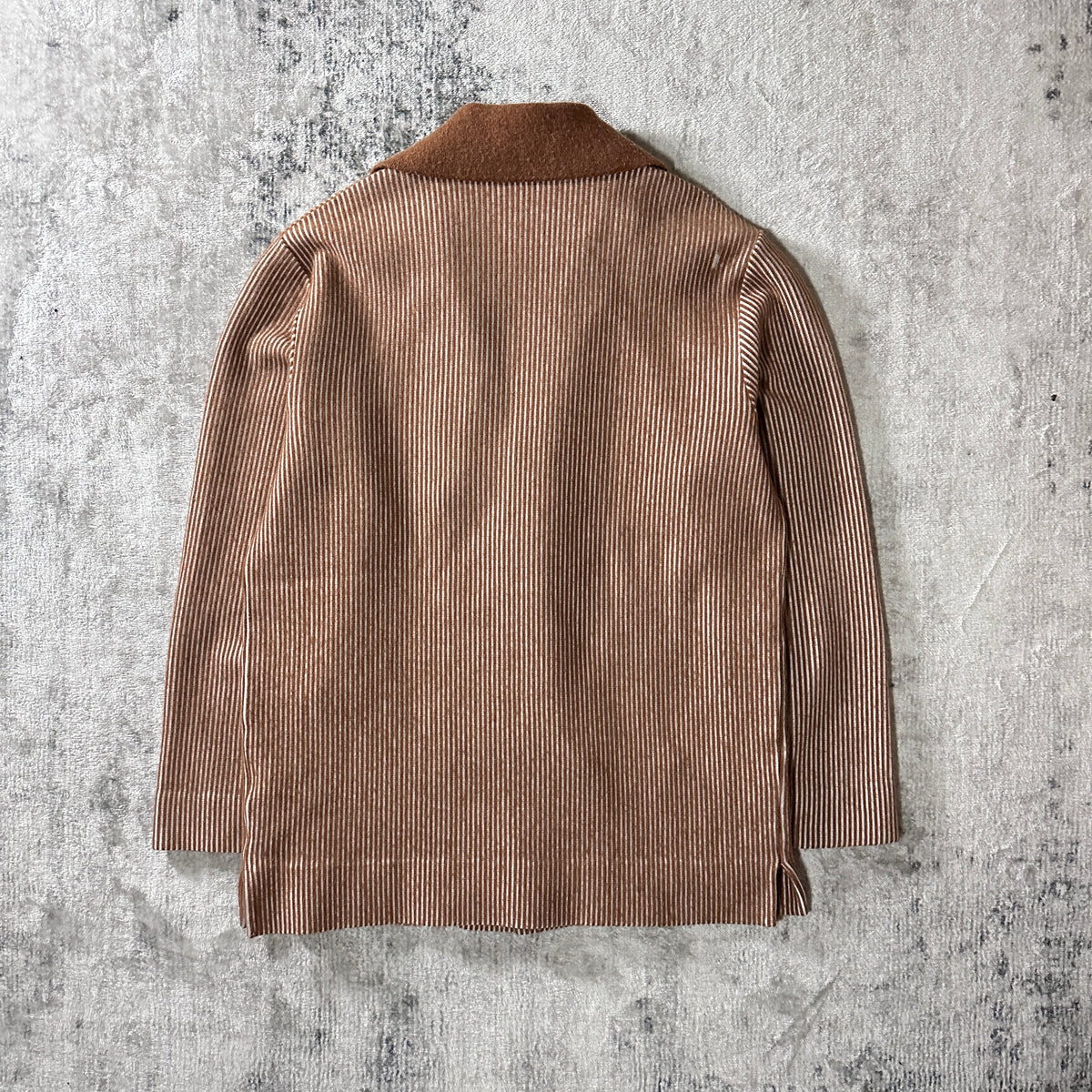 PenWest Sportswear Brown Stripe Knit Jacket Size M