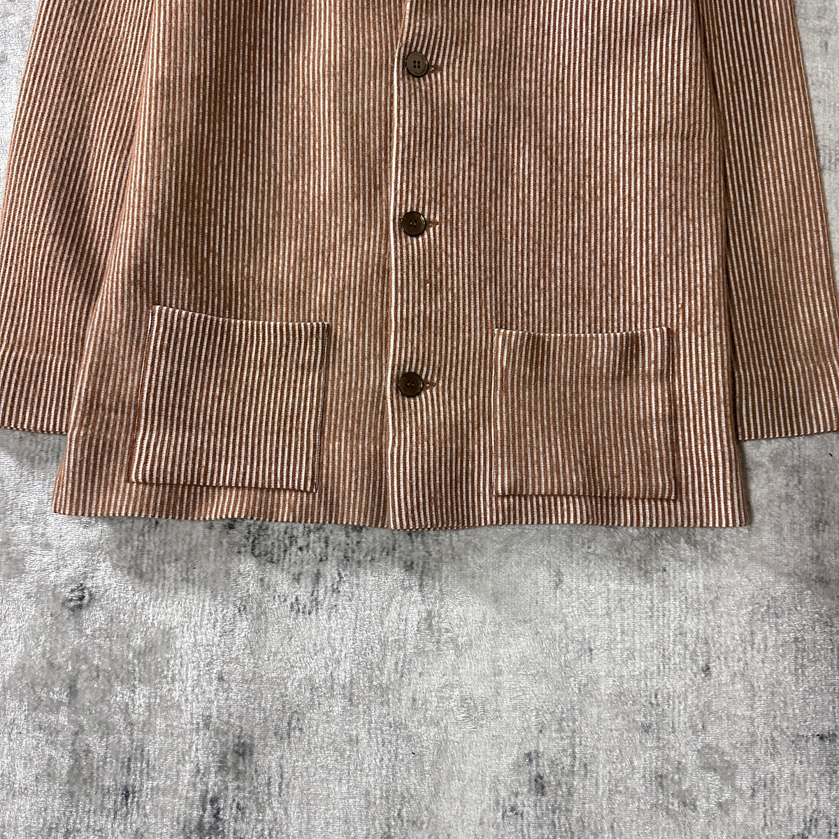 PenWest Sportswear Brown Stripe Knit Jacket Size M