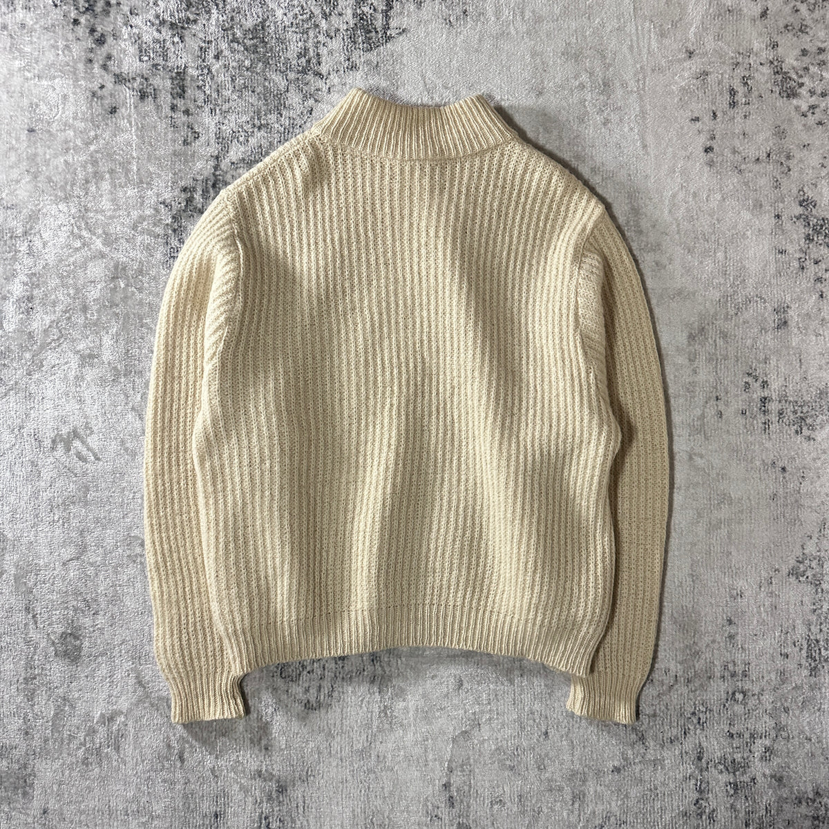 L.L.Bean Beige Wool Alpaca Full Zip Sweater Made in USA Women's Size L