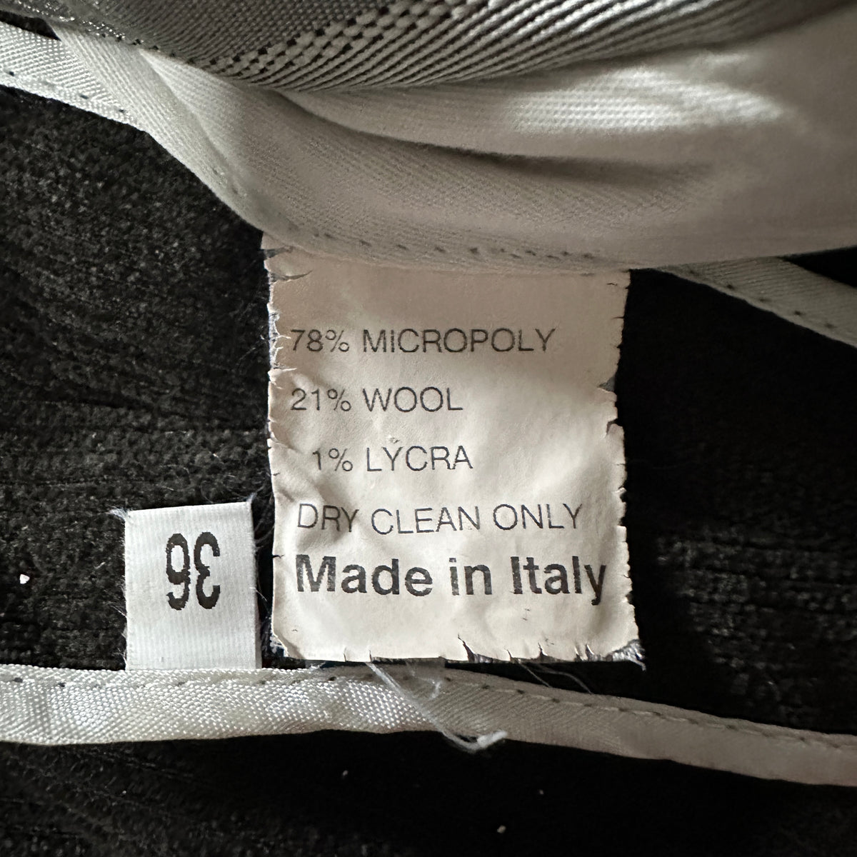 St. Croix Black Corduroy Trousers Made in Italy Size 36
