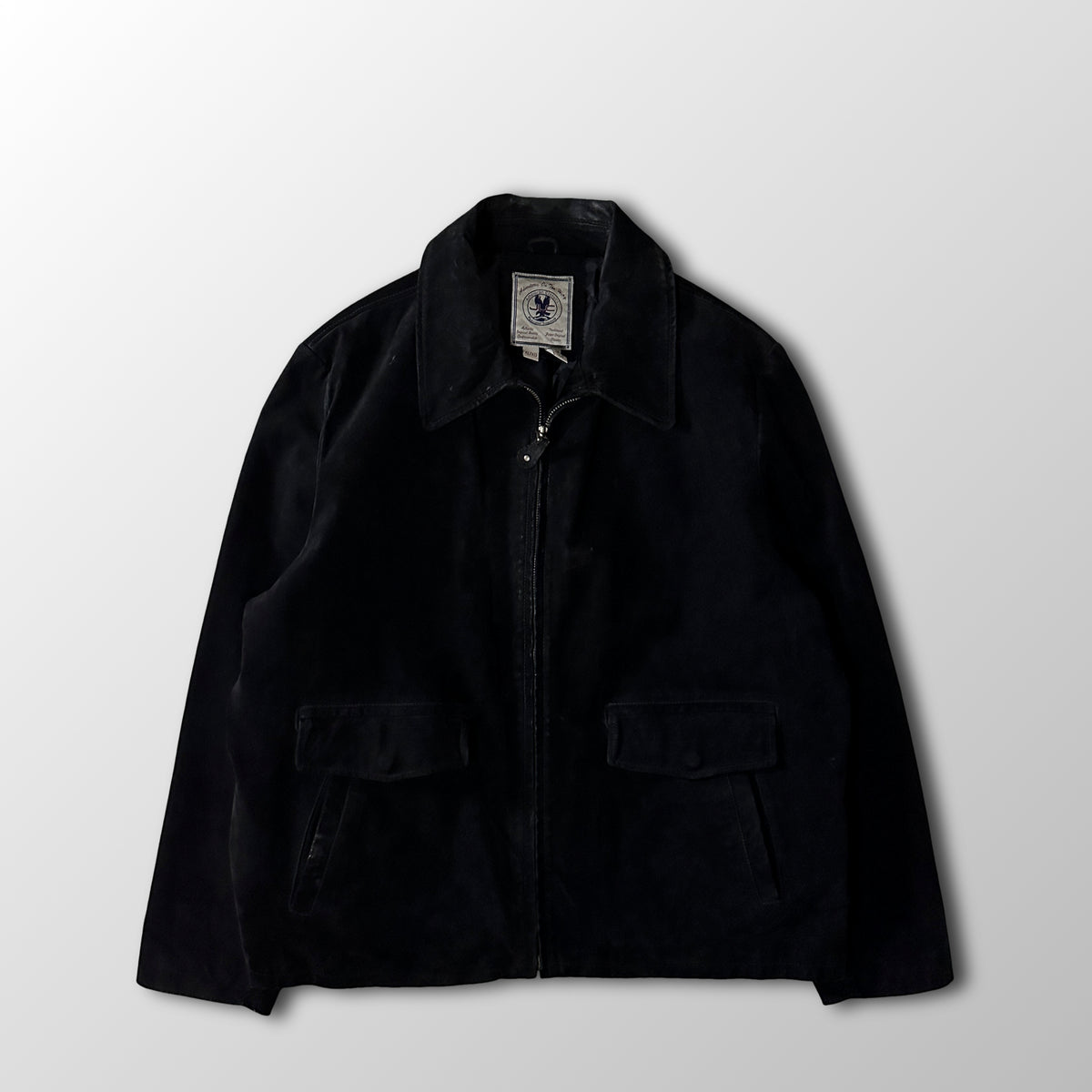 JLC American Classics Black Suede Leather Zip Jacket Size XL