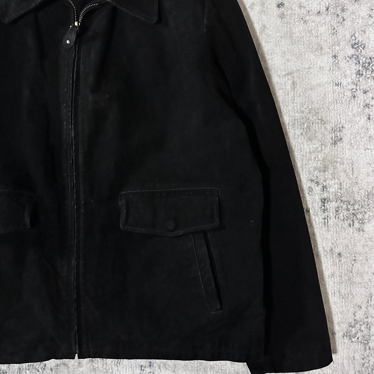 JLC American Classics Black Suede Leather Zip Jacket Size XL