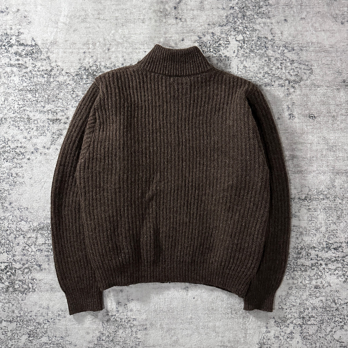 L.L.Bean Brown Wool Alpaca Full Zip Sweater Made in USA Size L
