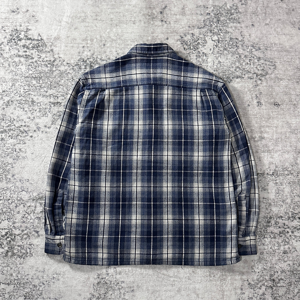 St. John's Bay Blue Ombre Check Heavy Flannel Shirt Size M