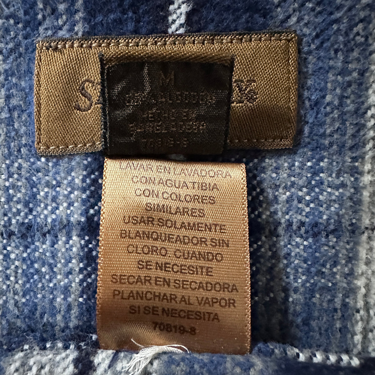 St. John's Bay Blue Ombre Check Heavy Flannel Shirt Size M