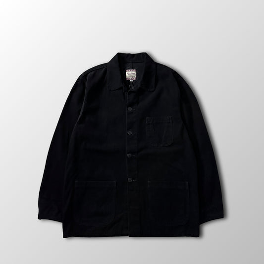 Full Time Black Cotton Coverall Work Jacket Size M