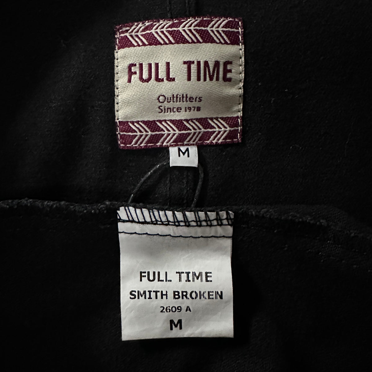 Full Time Black Cotton Coverall Work Jacket Size M