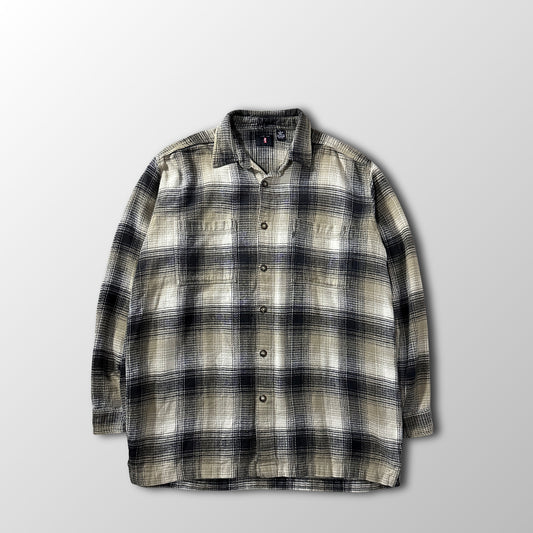 Levi's Black Ivory Ombre Check Heavy Flannel Shirt Size L