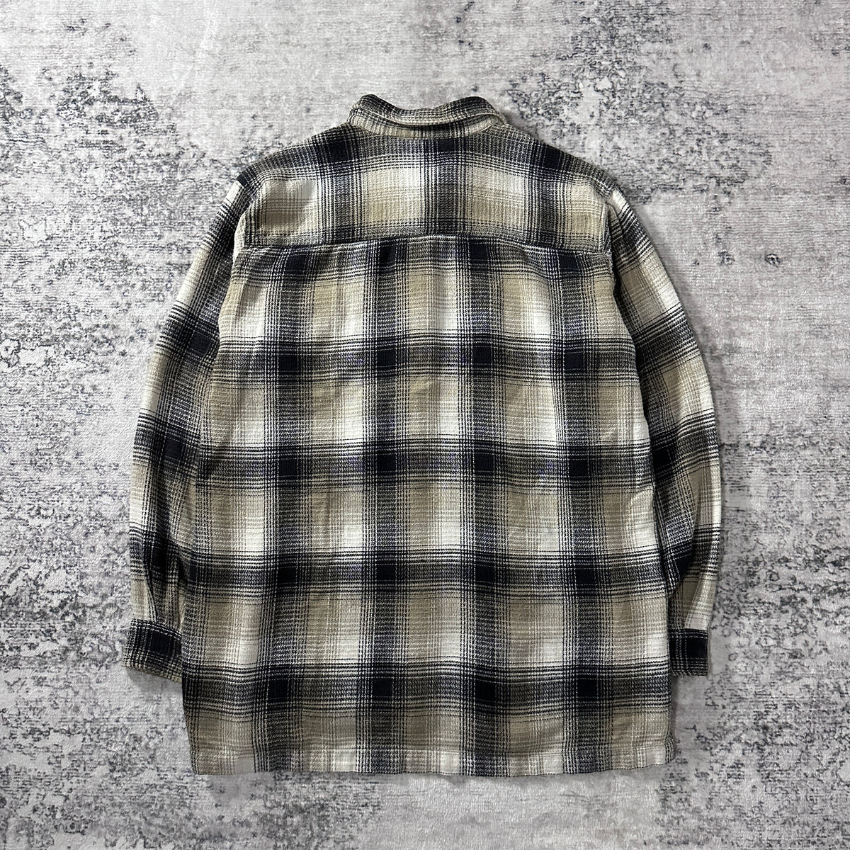 Levi's Black Ivory Ombre Check Heavy Flannel Shirt Size L