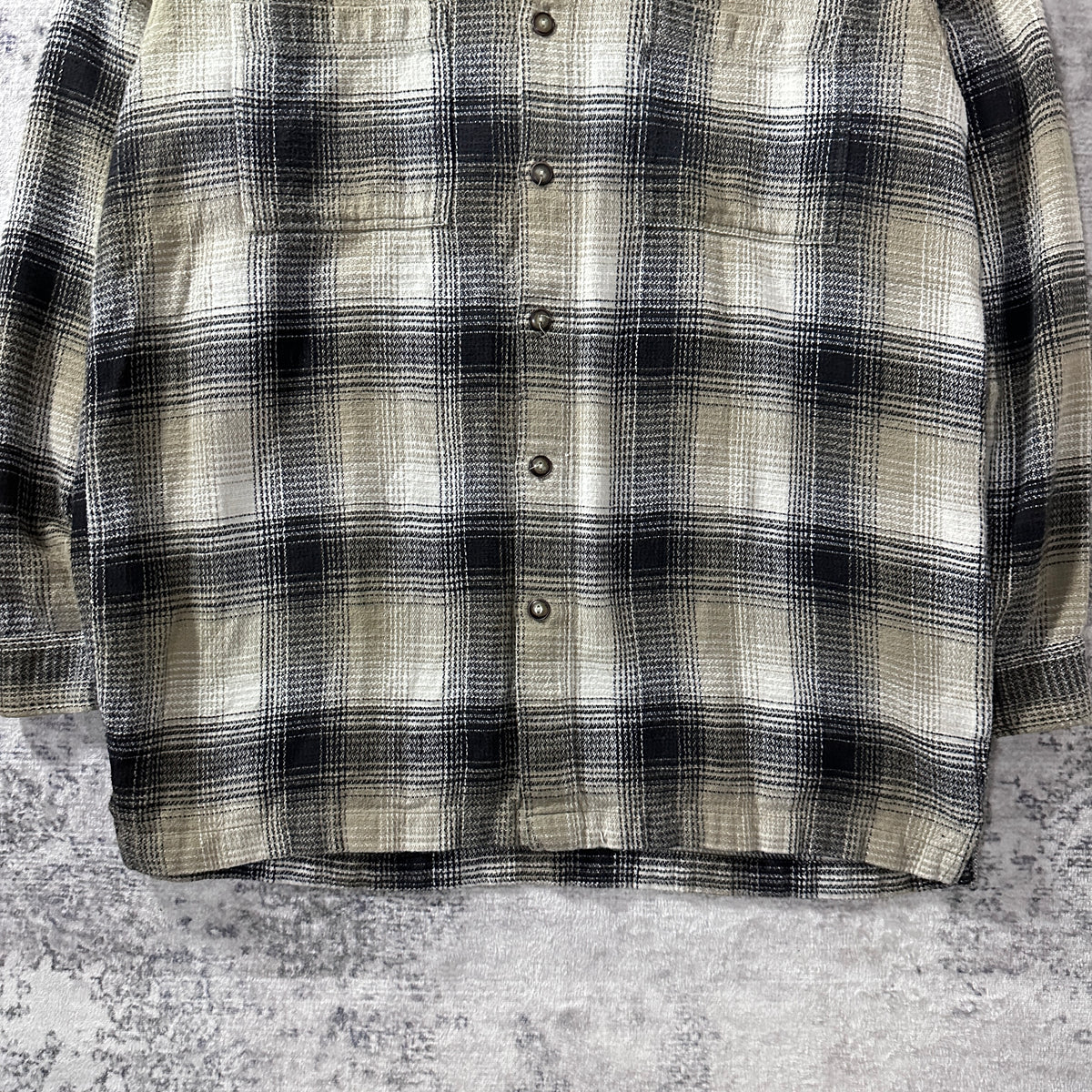 Levi's Black Ivory Ombre Check Heavy Flannel Shirt Size L