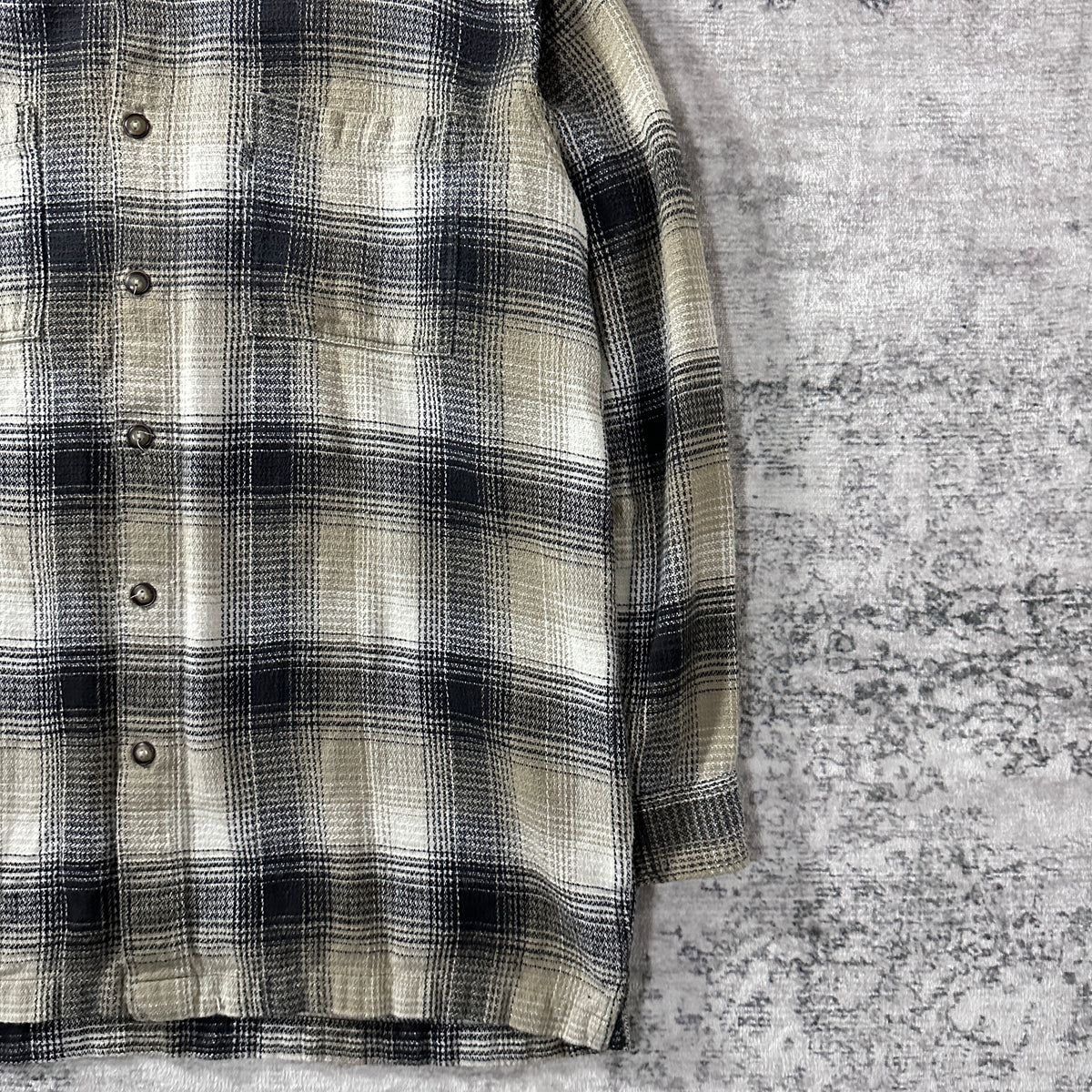 Levi's Black Ivory Ombre Check Heavy Flannel Shirt Size L