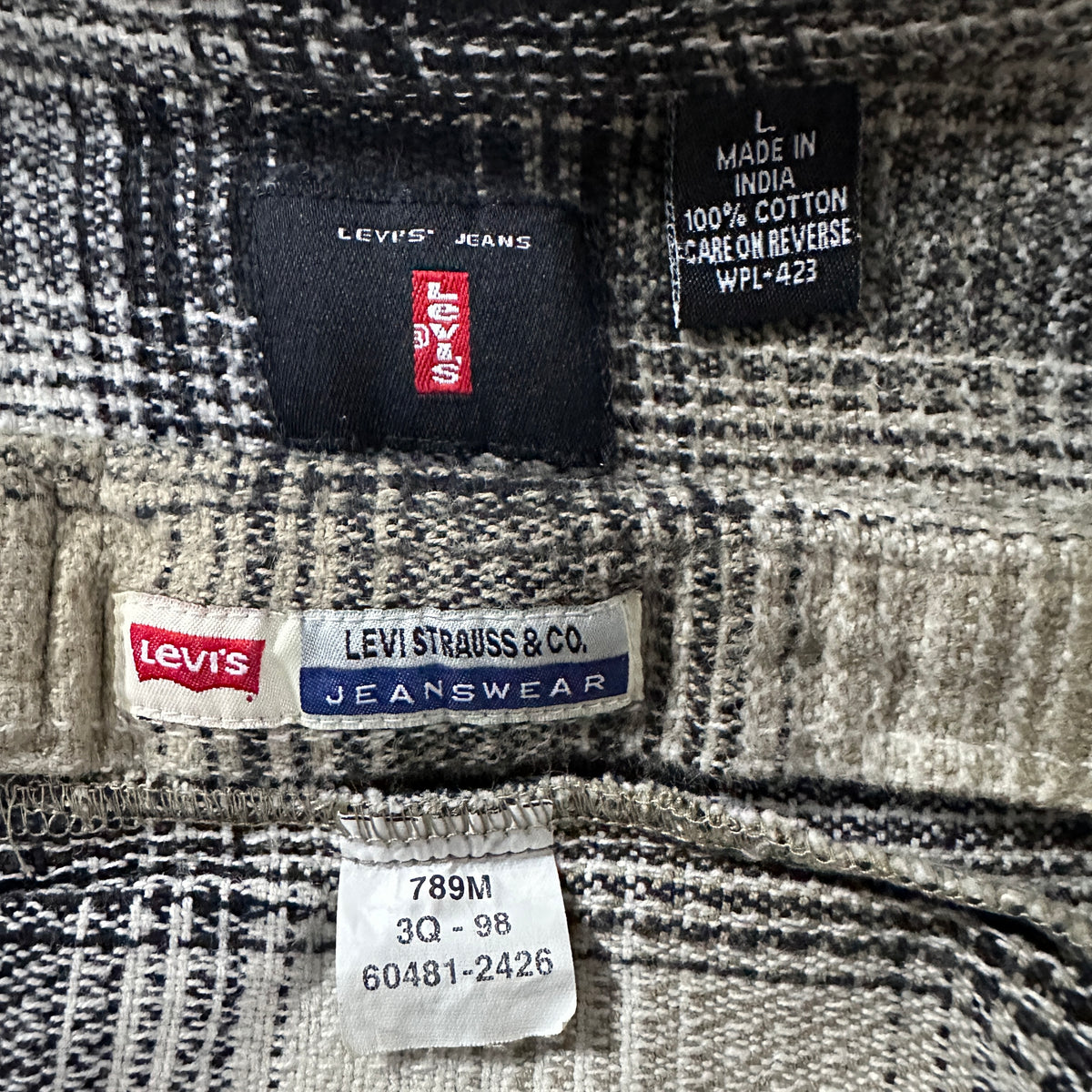 Levi's Black Ivory Ombre Check Heavy Flannel Shirt Size L