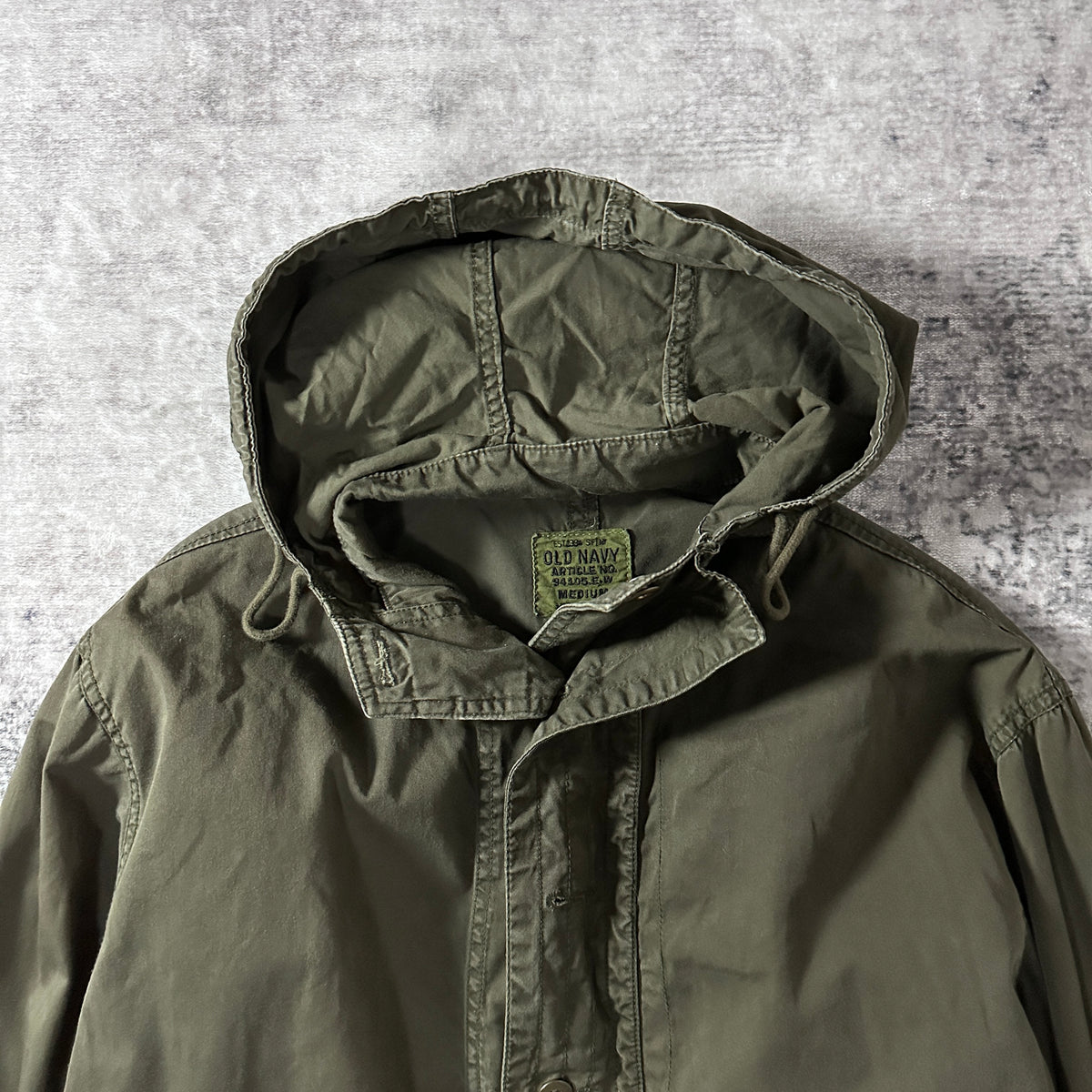 Old Navy Khaki Cotton Hooded Anorak Pullover Size M
