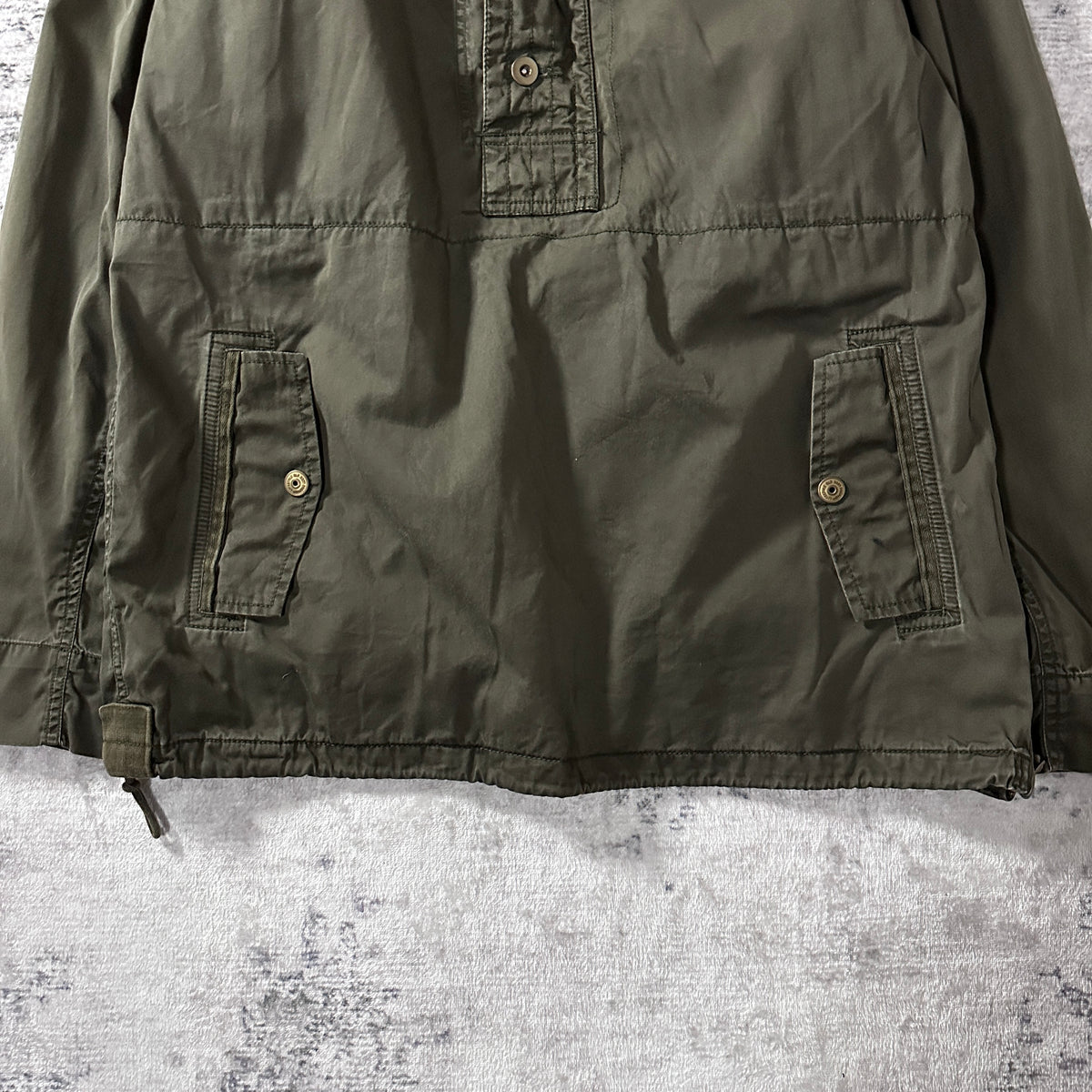 Old Navy Khaki Cotton Hooded Anorak Pullover Size M