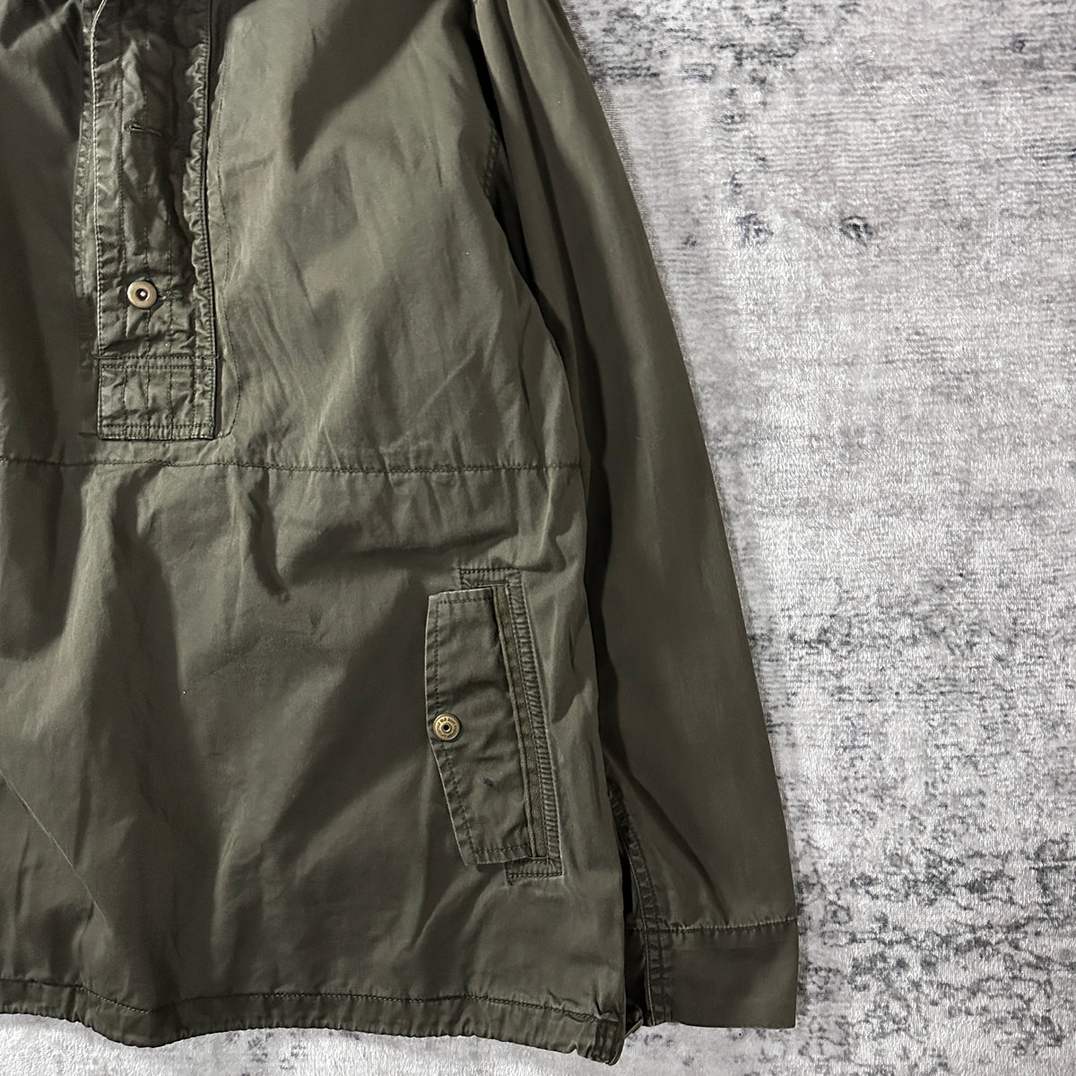 Old Navy Khaki Cotton Hooded Anorak Pullover Size M
