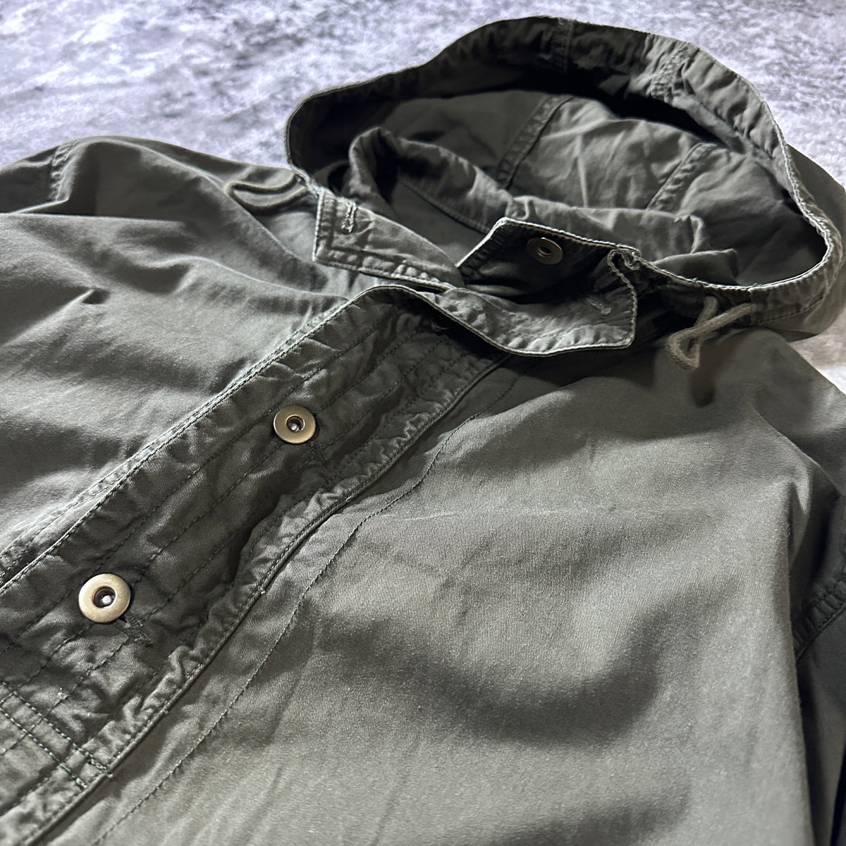 Old Navy Khaki Cotton Hooded Anorak Pullover Size M