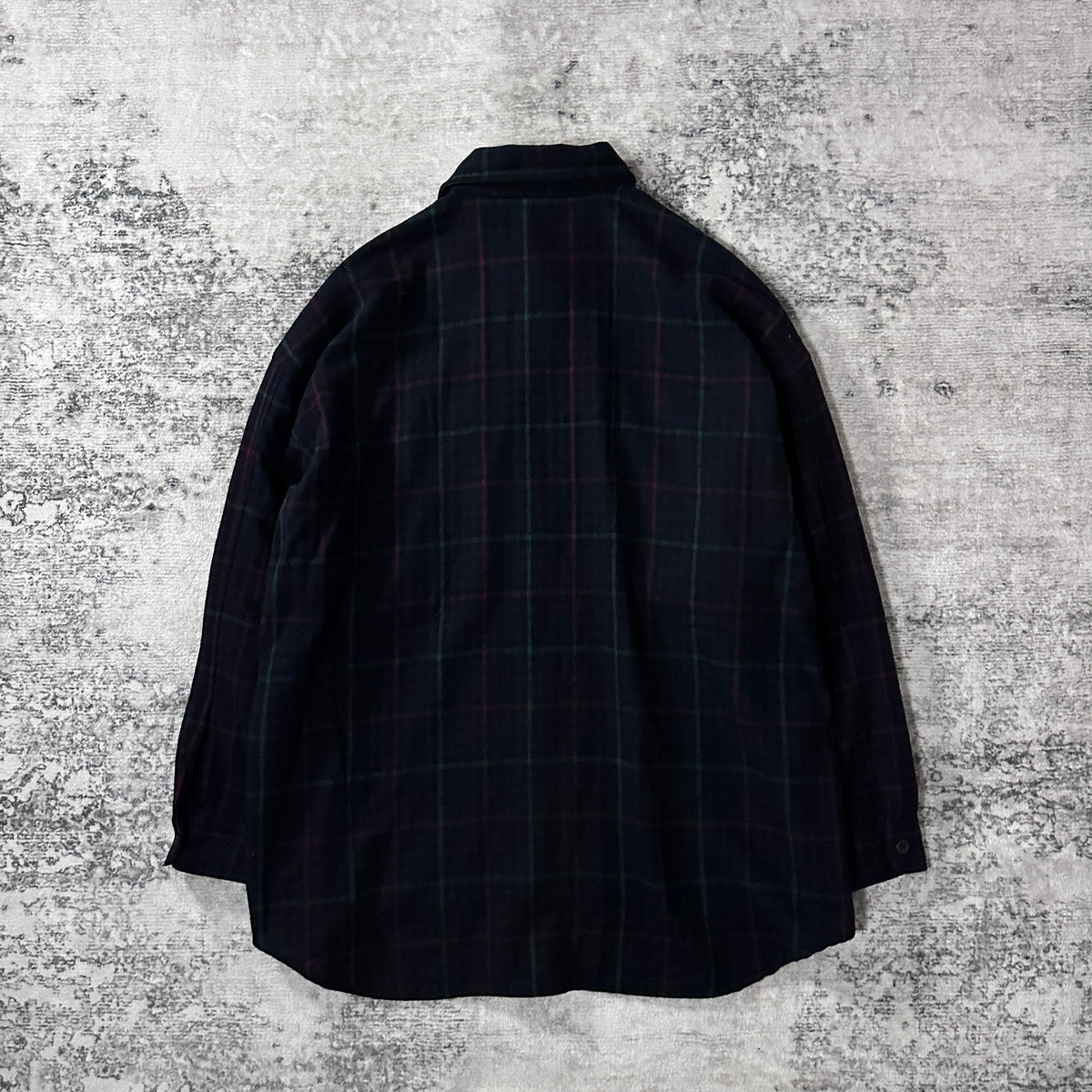 Evan Picone Navy Tartan Check Wool Shirt Jacket Size XL