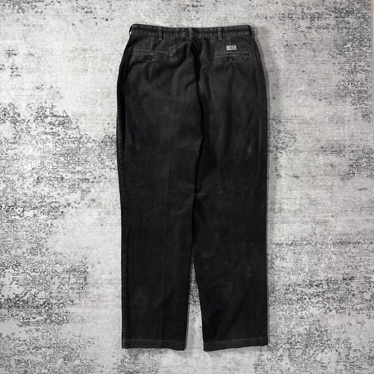 Polo by Ralph Lauren Andrew Pant Gray Brown Wide Wale Corduroy Pleated Pants Size 36x34