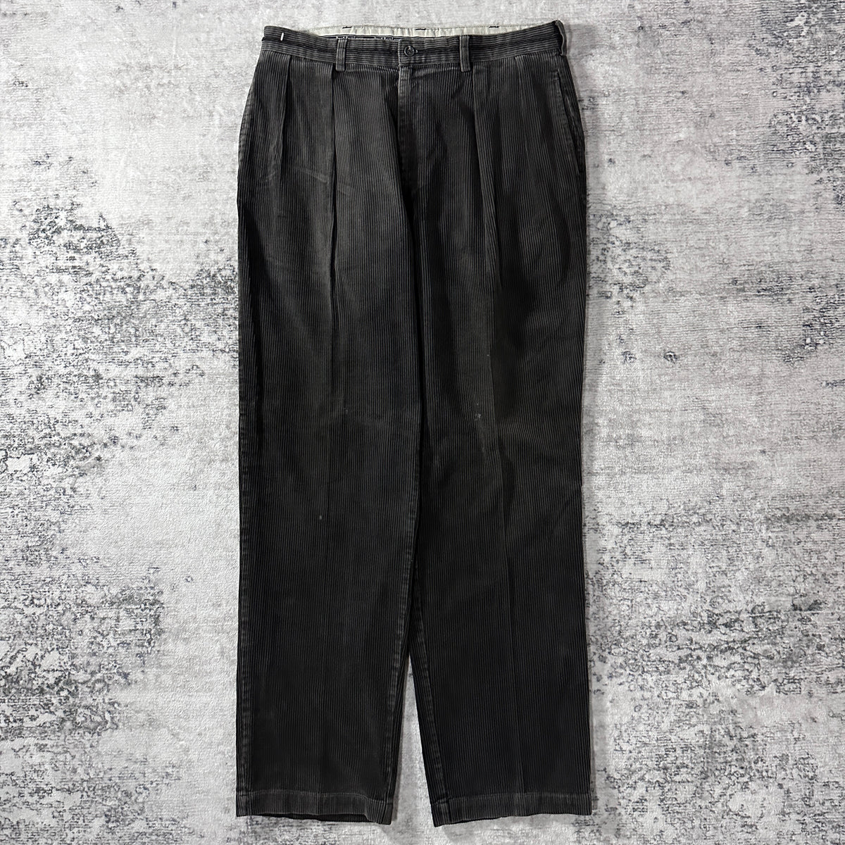 Polo by Ralph Lauren Andrew Pant Gray Brown Wide Wale Corduroy Pleated Pants Size 36x34