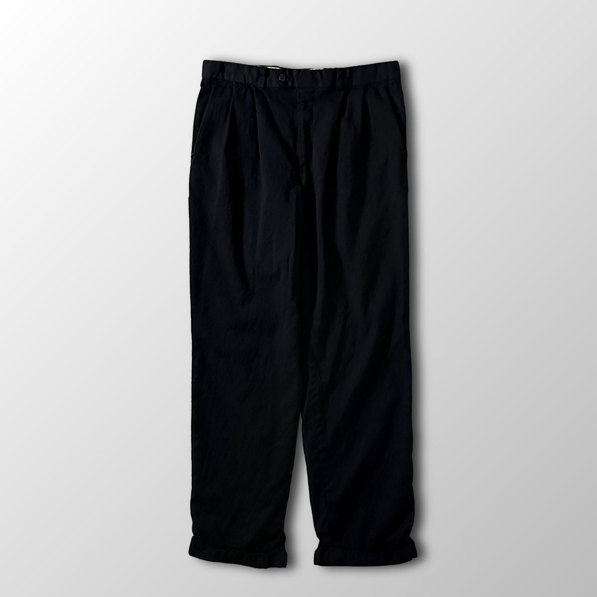 Ralph Lauren Black Super 100's Wool Pleated Trousers