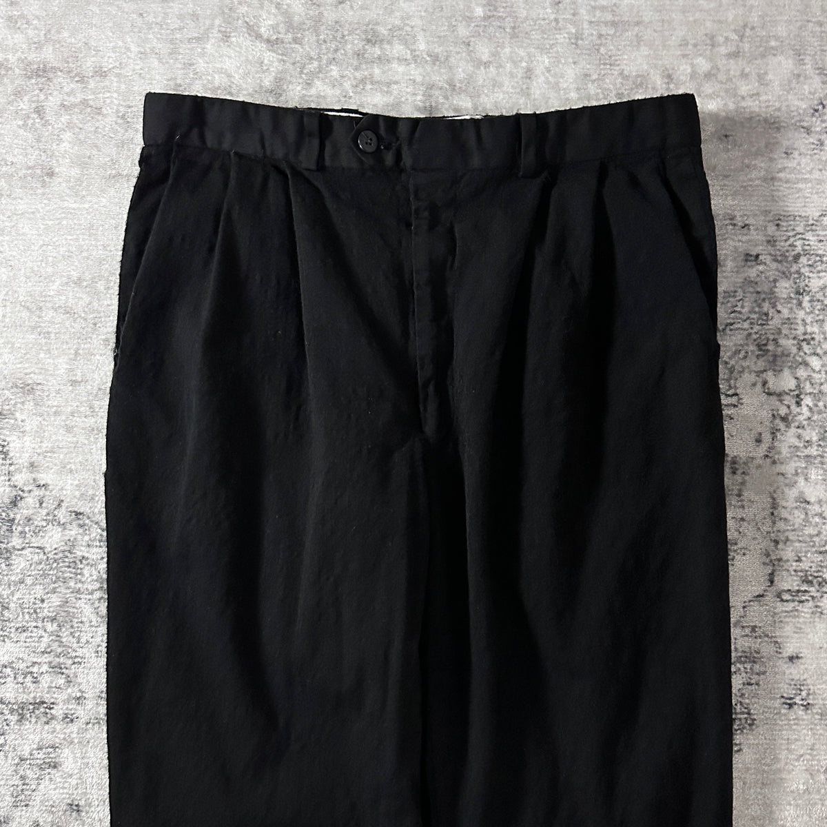 Ralph Lauren Black Super 100's Wool Pleated Trousers