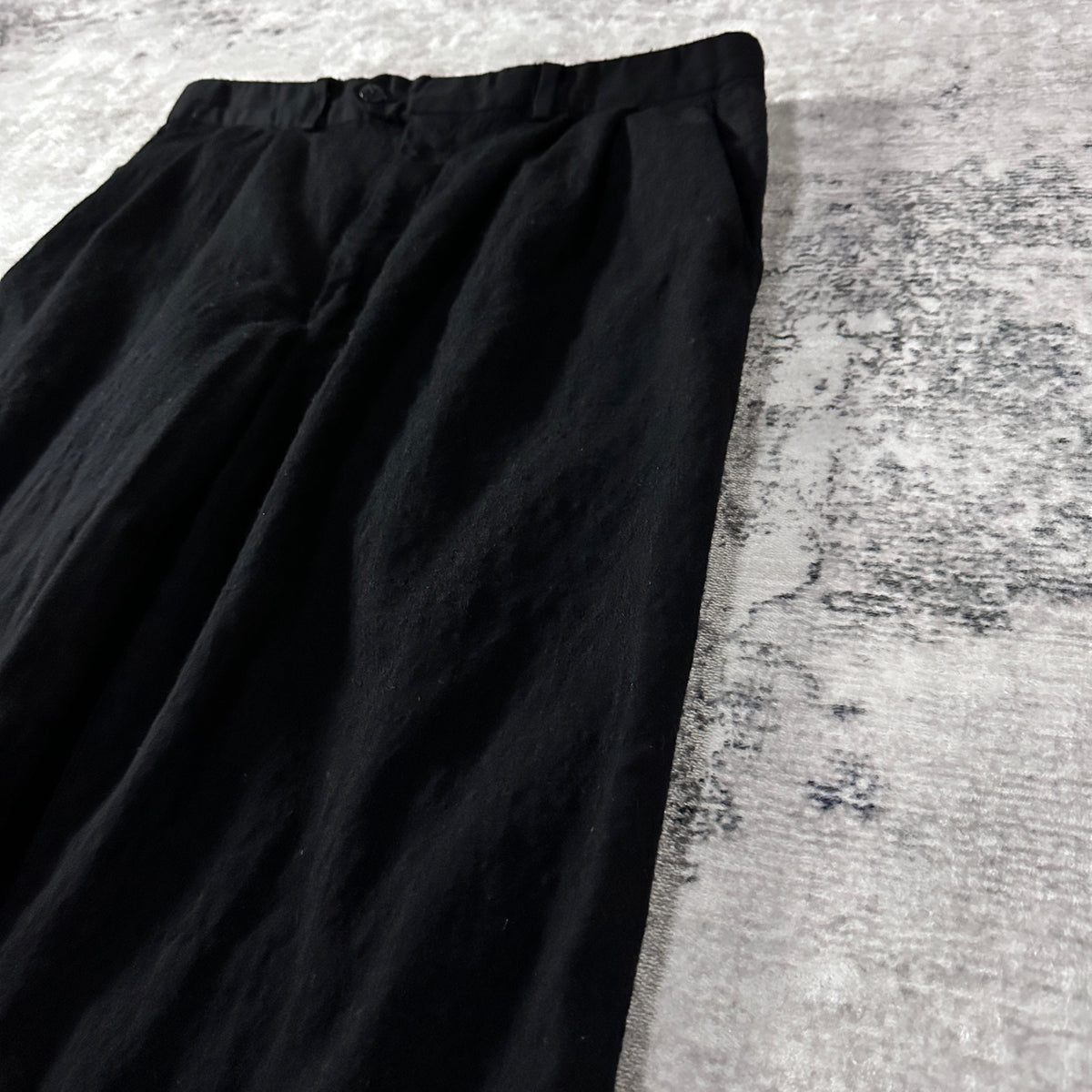 Ralph Lauren Black Super 100's Wool Pleated Trousers