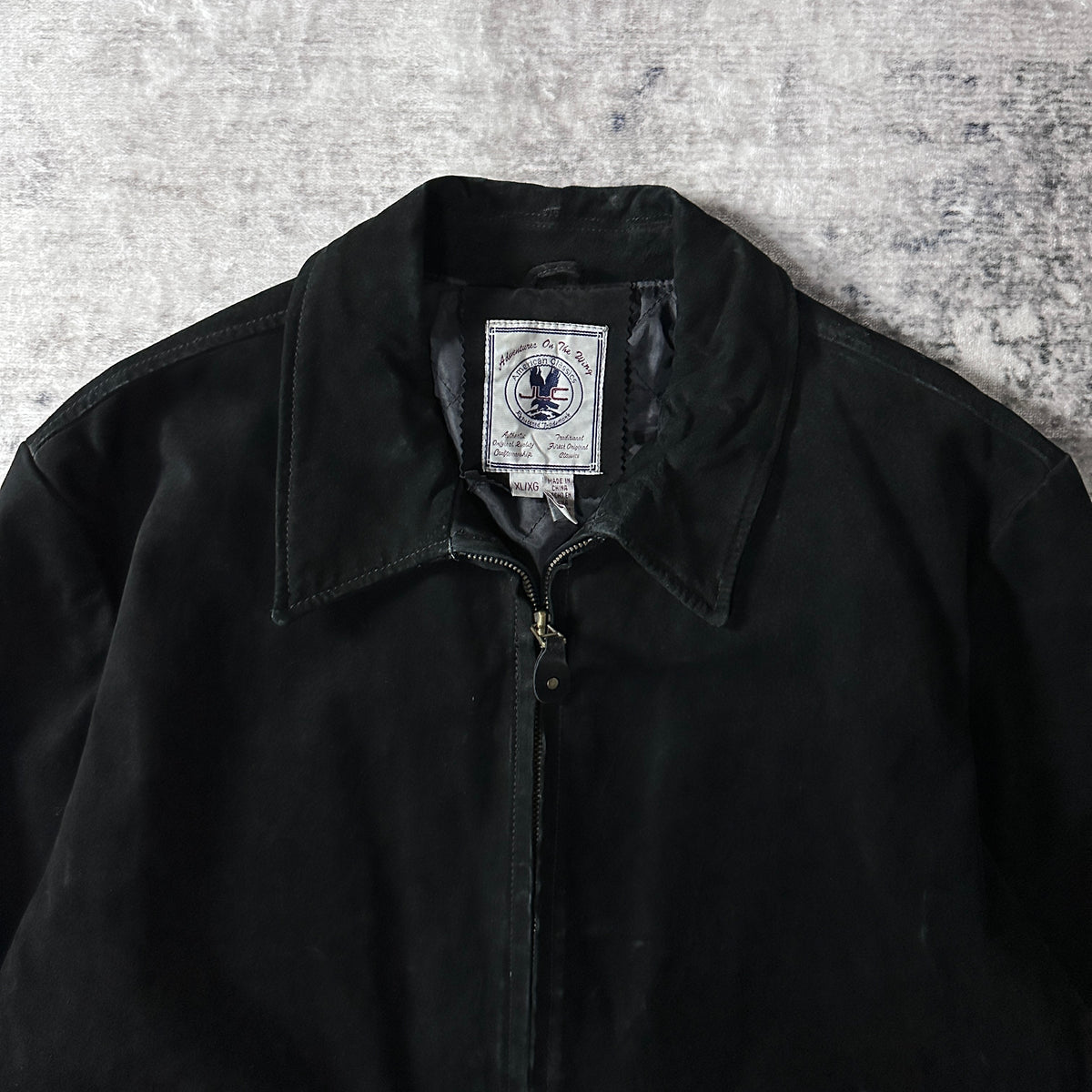 JLC American Classics Black Suede Leather Zip Blouson Size XL