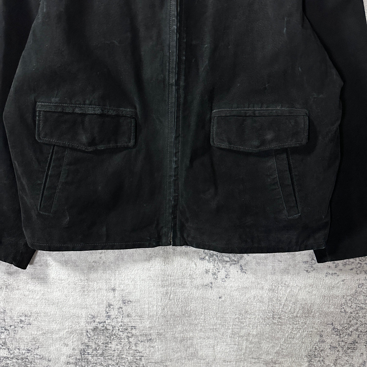 JLC American Classics Black Suede Leather Zip Blouson Size XL