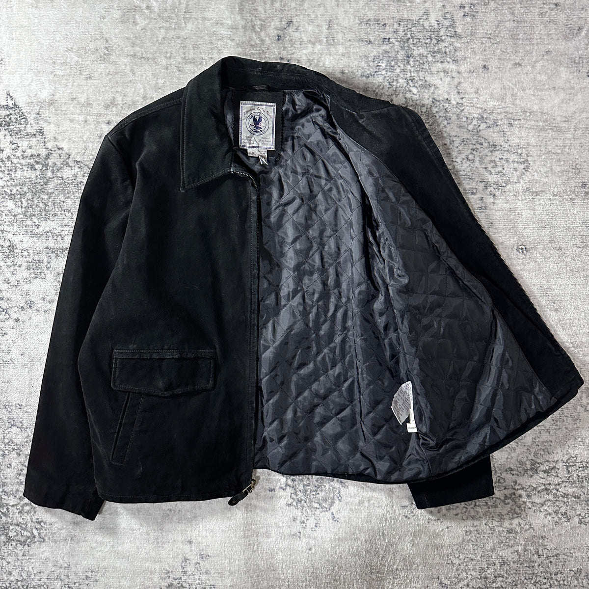 JLC American Classics Black Suede Leather Zip Blouson Size XL