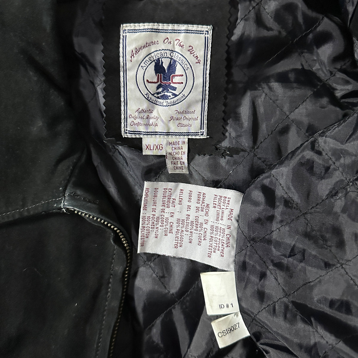 JLC American Classics Black Suede Leather Zip Blouson Size XL
