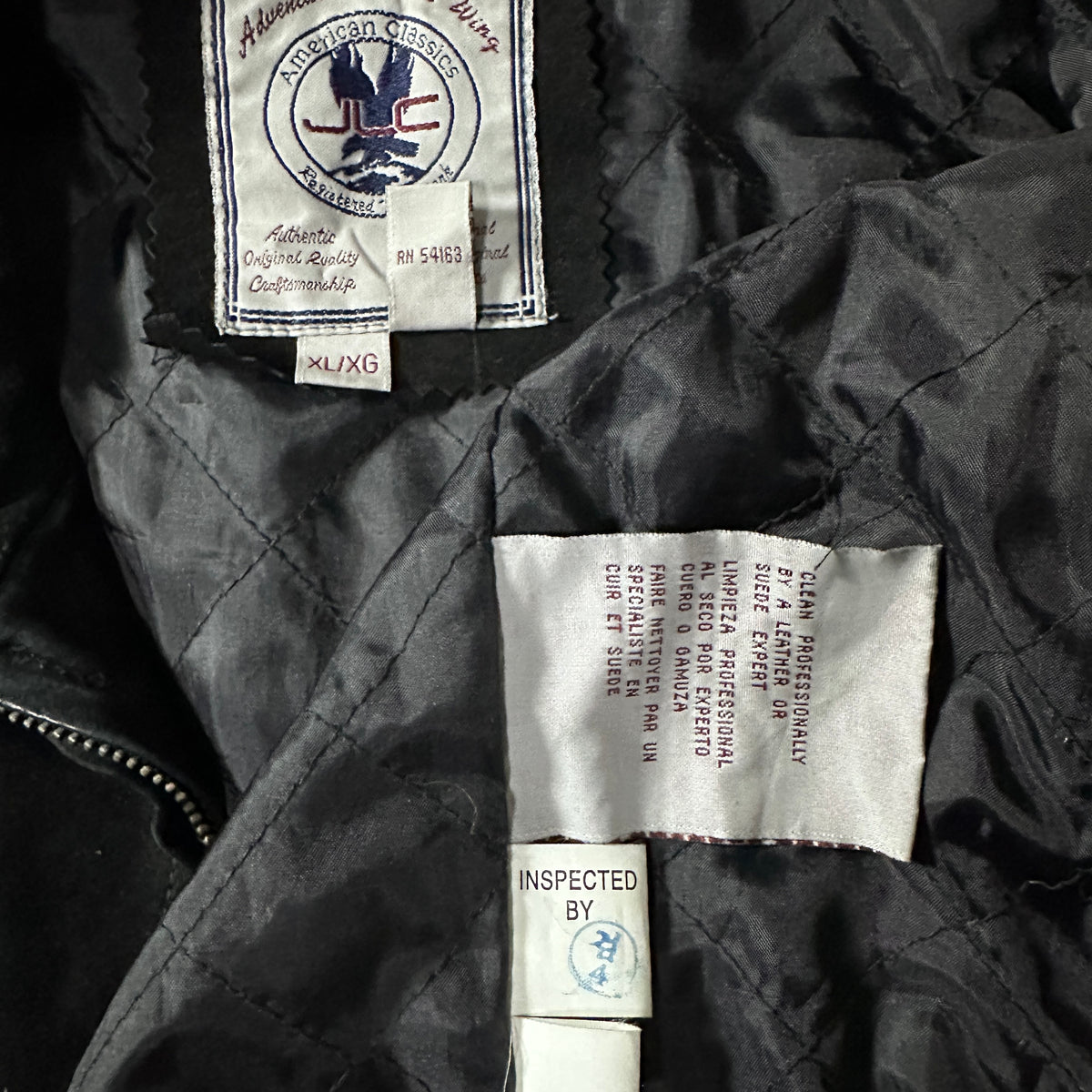 JLC American Classics Black Suede Leather Zip Blouson Size XL