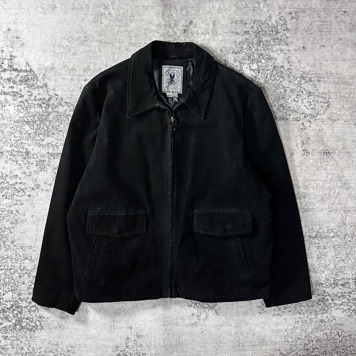 JLC American Classics Black Suede Leather Zip Blouson Size XL