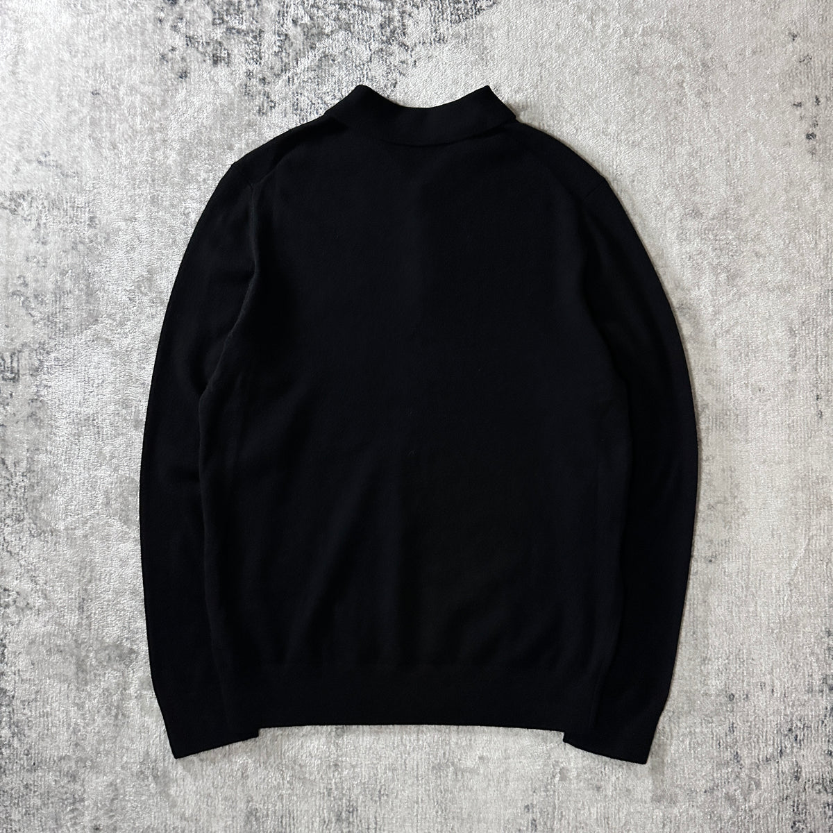 Quince Black 100% Cashmere Knit Polo Sweater Size L
