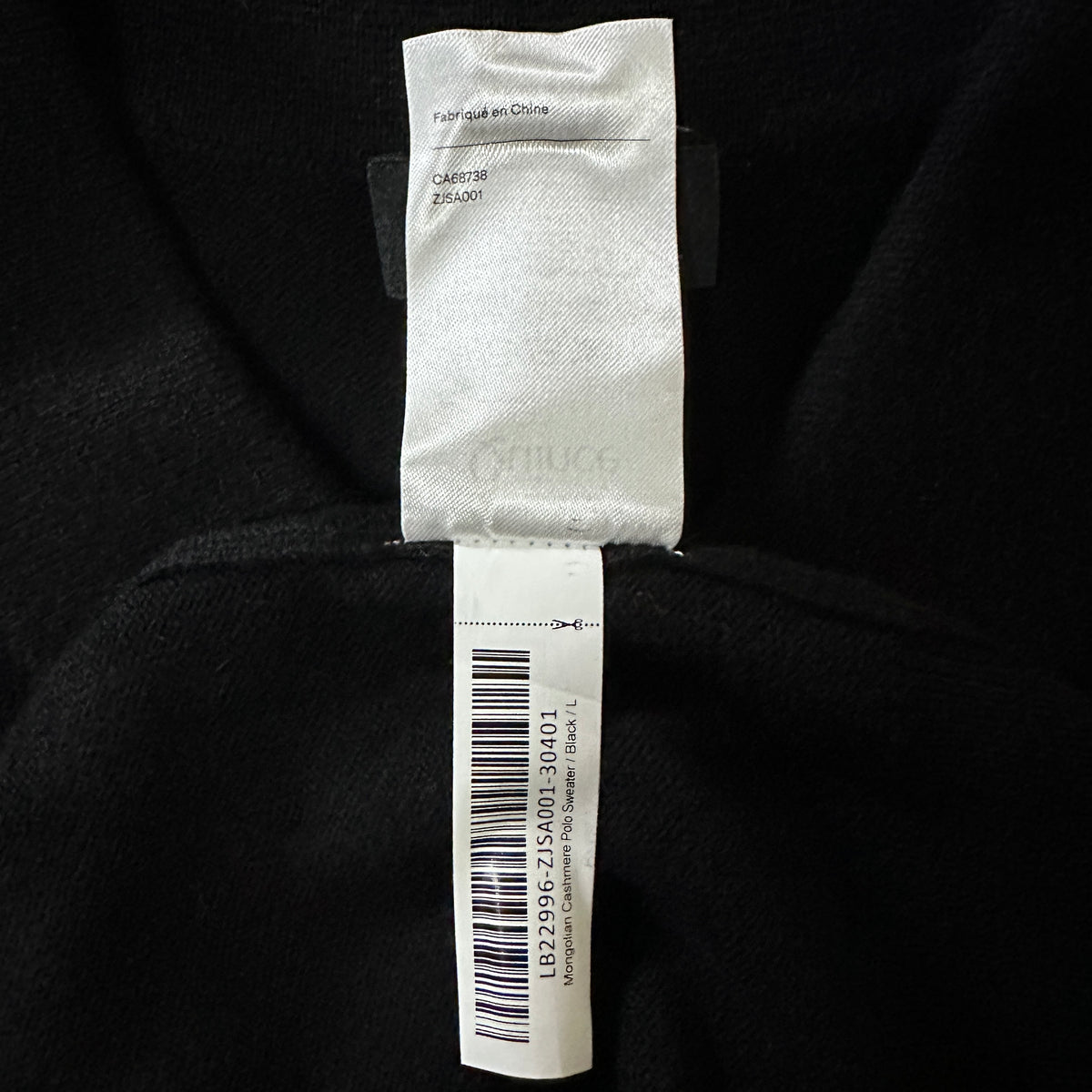 Quince Black 100% Cashmere Knit Polo Sweater Size L
