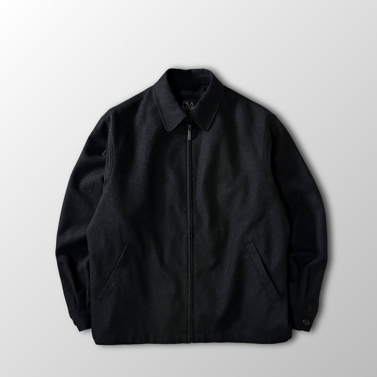 Jos. A. Bank Black Wool Blend Zip Blouson Size L
