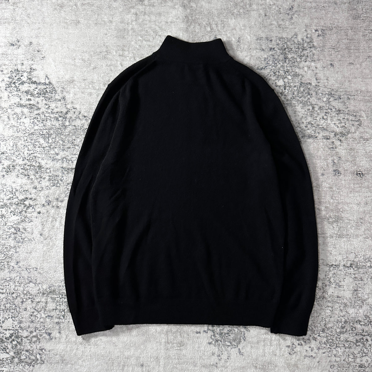 Quince Black 100% Cashmere Half Zip Mock Neck Sweater Size L