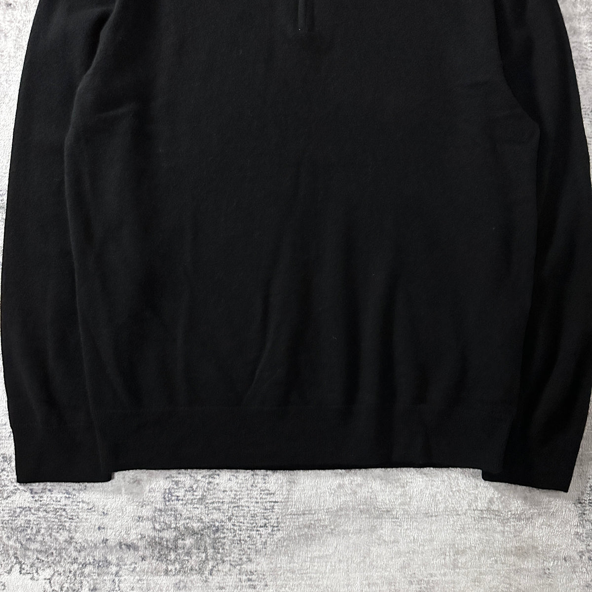 Quince Black 100% Cashmere Half Zip Mock Neck Sweater Size L