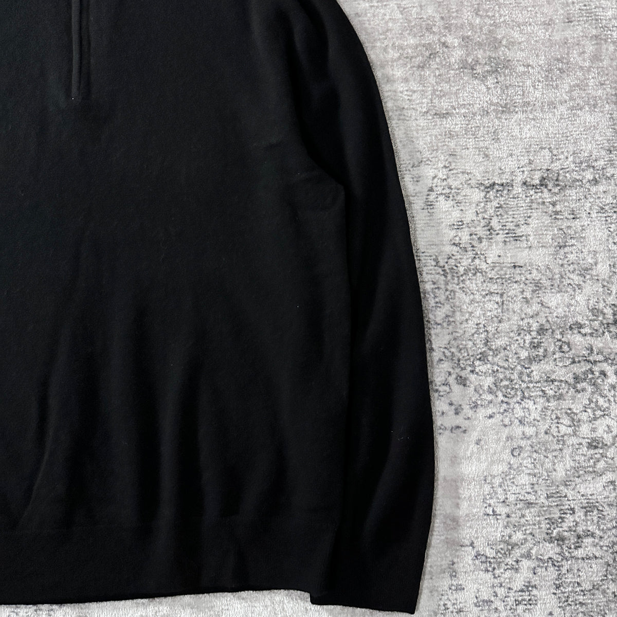 Quince Black 100% Cashmere Half Zip Mock Neck Sweater Size L